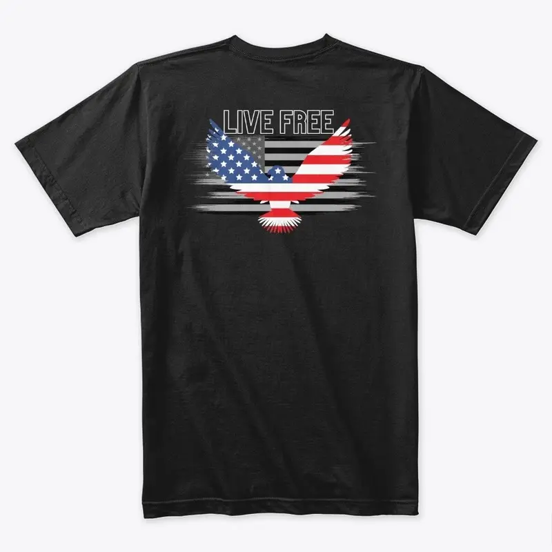 Patriotic American Flag Eagle, Live Free