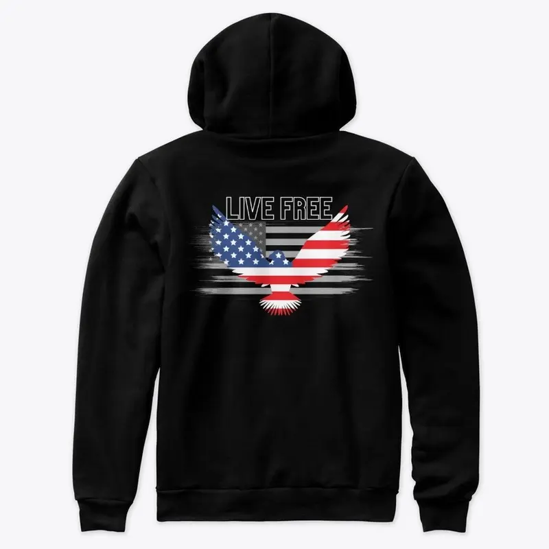 Patriotic American Flag Eagle, Live Free